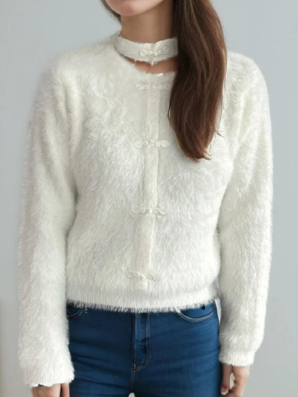 Cutout Knot Button Long Sleeve Cardigan Australian Beach