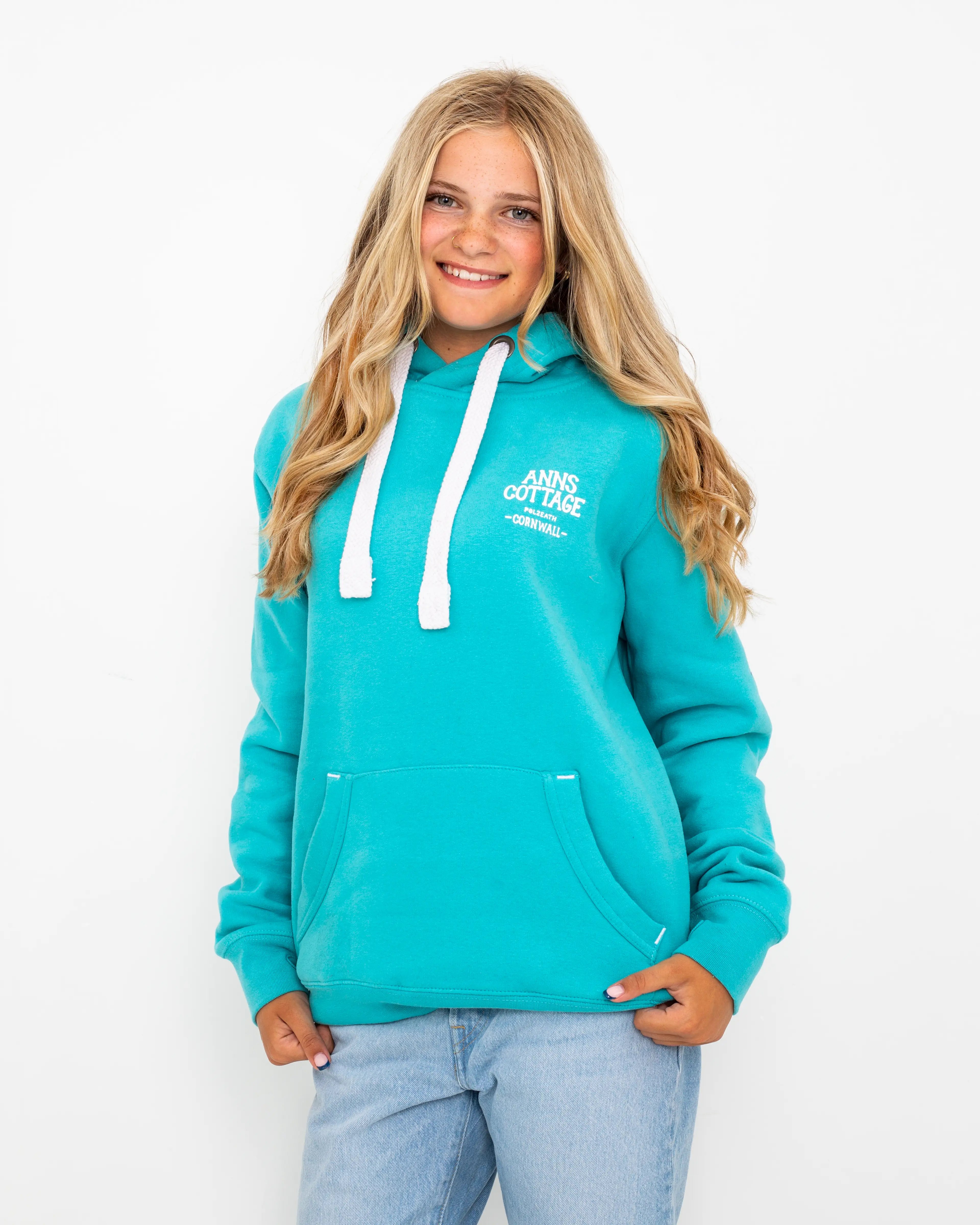 Polzeath Hoodie in Lagoon & White Hip Women's Urban