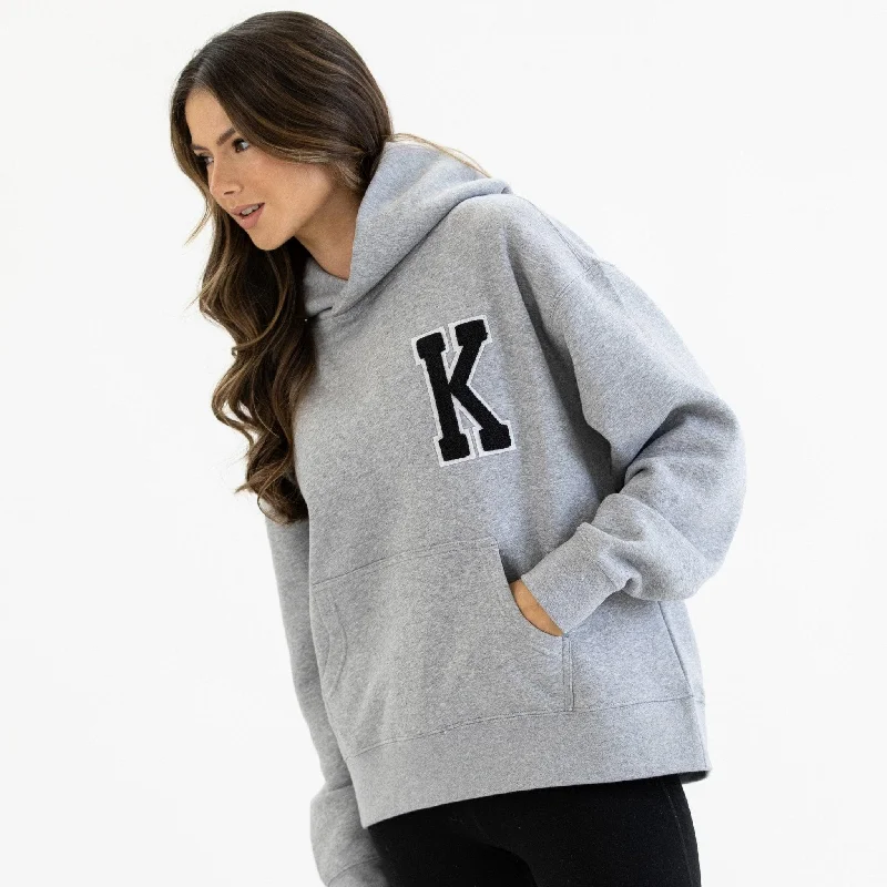 Grey Appliquéd Relax Hoodie Street