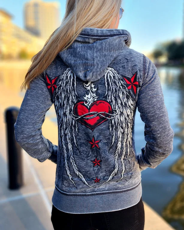 Eternal Flame Zen Full-Zip Up Hoodie Bold Women's Animal Print
