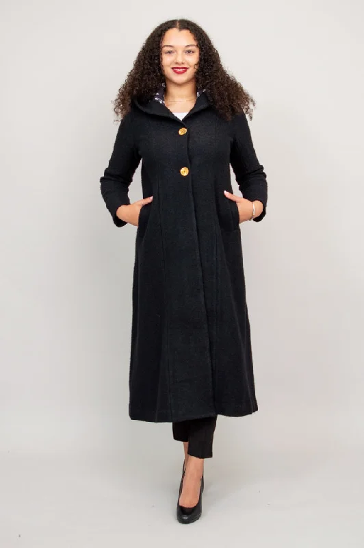 Catherine Coat, Black, Boiled Wool Adventure