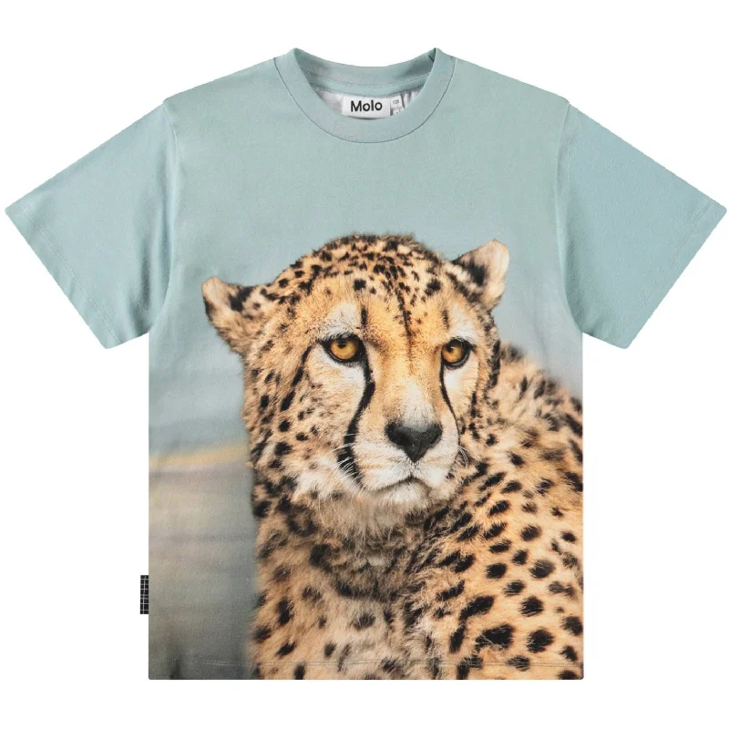 Molo Big Cheetah Blue Rubin T-Shirt Bold Women's Statement