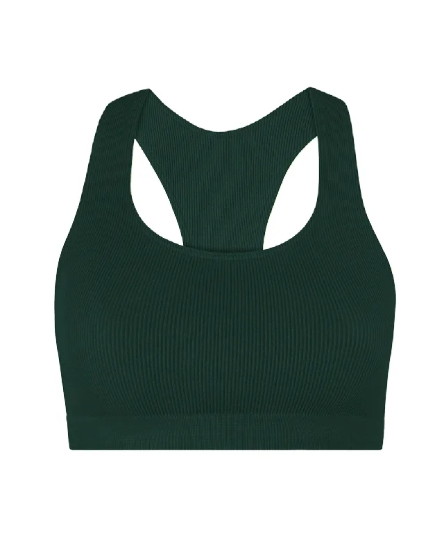 RIBBED ELATED Bra Top | Dark Green Feminine Women's Style 