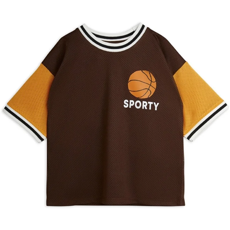 Mini Rodini Brown Basket Mesh Sp T-shirt Streetwear Style for 