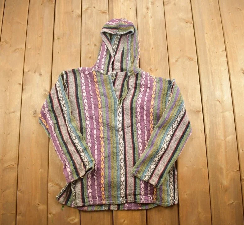 Vintage 1990s Mexican Blanket Hoodie Business