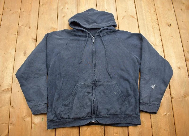Vintage 1990s Ozark Trail Blank Navy Zip Up Hoodie Adventure