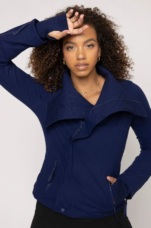 Heart Racer Moto Jacket - True Blue Sustainable Organic