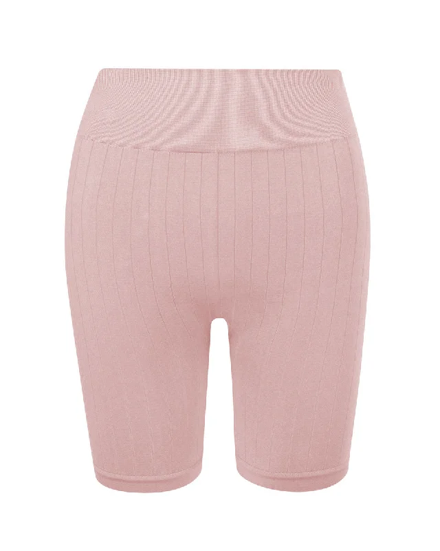 FLUID Flat Ribbed Shorts | Blush Bold Women's Animal Print