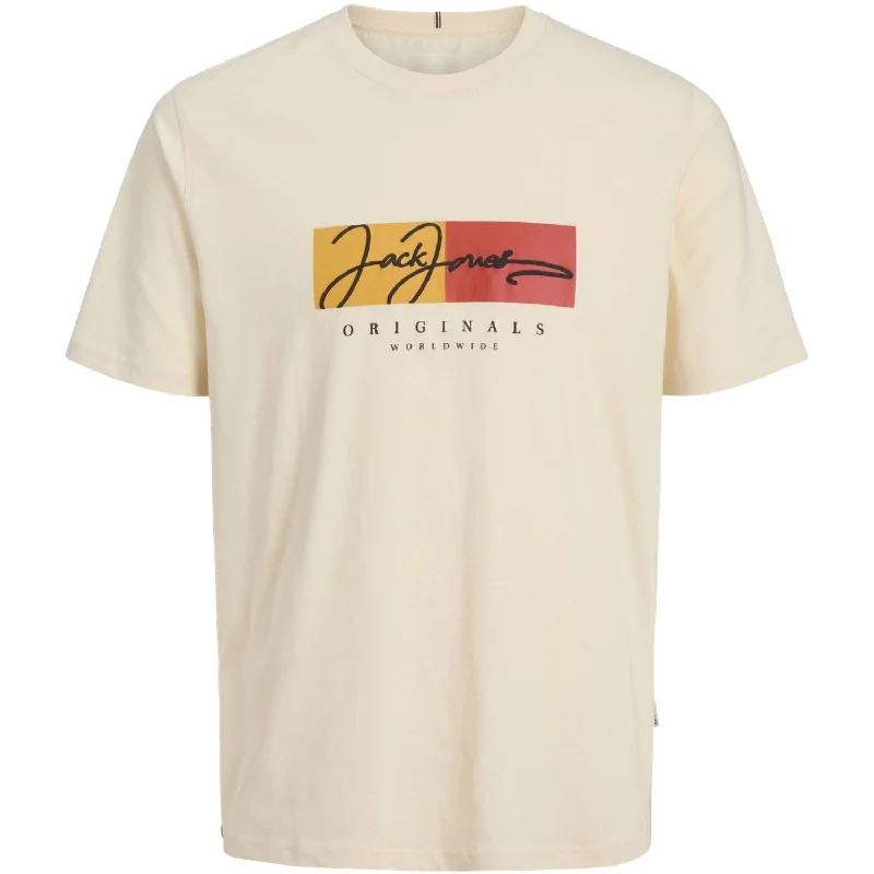 Jack & Jones Junior Antique White Frederiksberg Boxscript T-Shirt performance