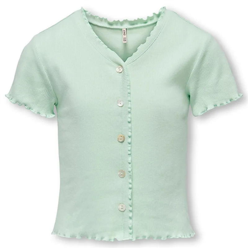 Kids ONLY Mist Green Laila Button Top Stylish Women's Tropical 