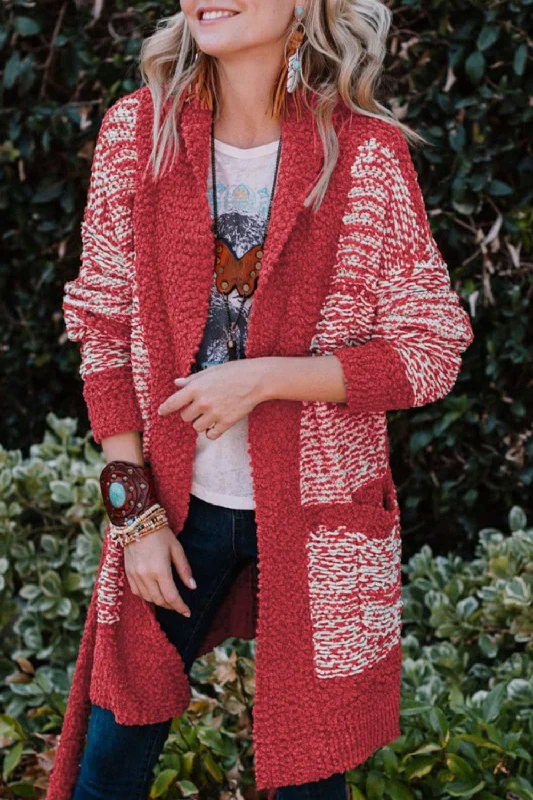 Contrast Trim Open Front Longline Cardigan Modern Women's 