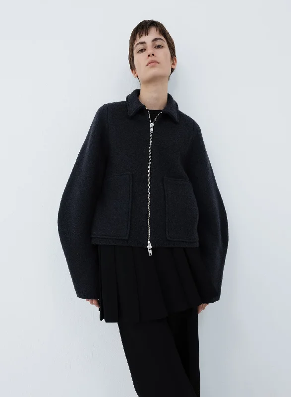 Jacket boiled wool | dark grey Confident Women's High - fashion