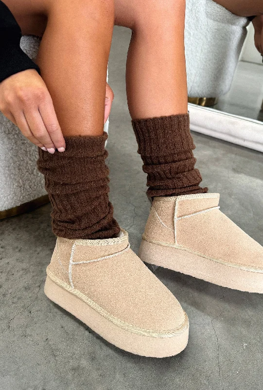Nila Leg Warmers - Brown Compression