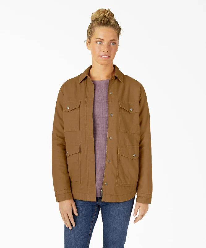 Dickies Women's Fleece-Lined Chore Coat - Brown Duck Contemporary 