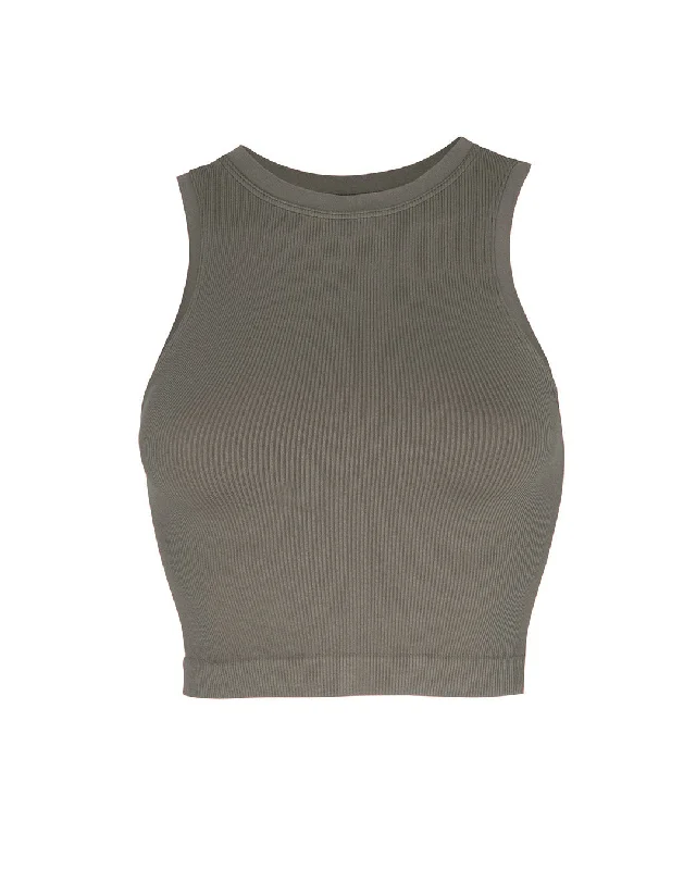 LUMINOUS Ribbed Vest  | Muddy Grey Women