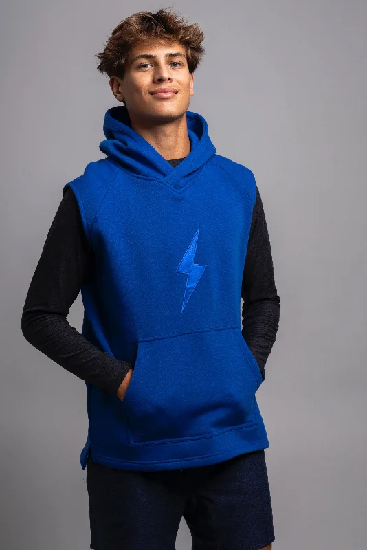 BRUCE BOLT "BOLT" Sleeveless Hoodie - ROYAL w/ Royal Bolt Elegant Women's 