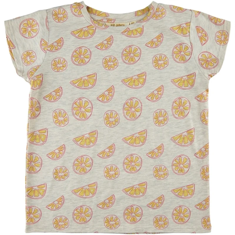 Soft Gallery Light Grey Melange Oranges Pilou T-shirt Modern Women's 