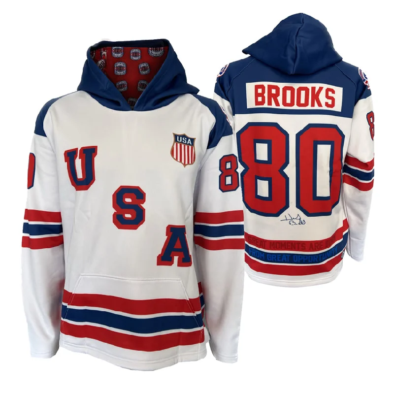 Herb Brooks 1960-1980 Great Moments Hoodie- White Compression