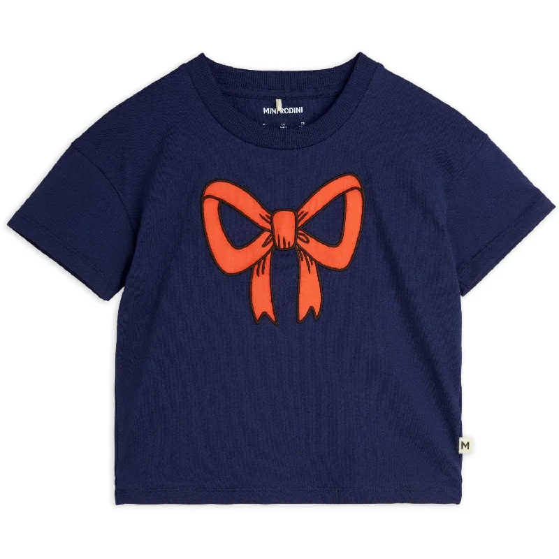 Mini Rodini Blue Bow Application T-Shirt Compression
