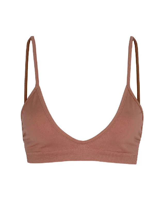 BLISSFUL Bikini Bra Top | Rusty Pink Traditional Women's Wool