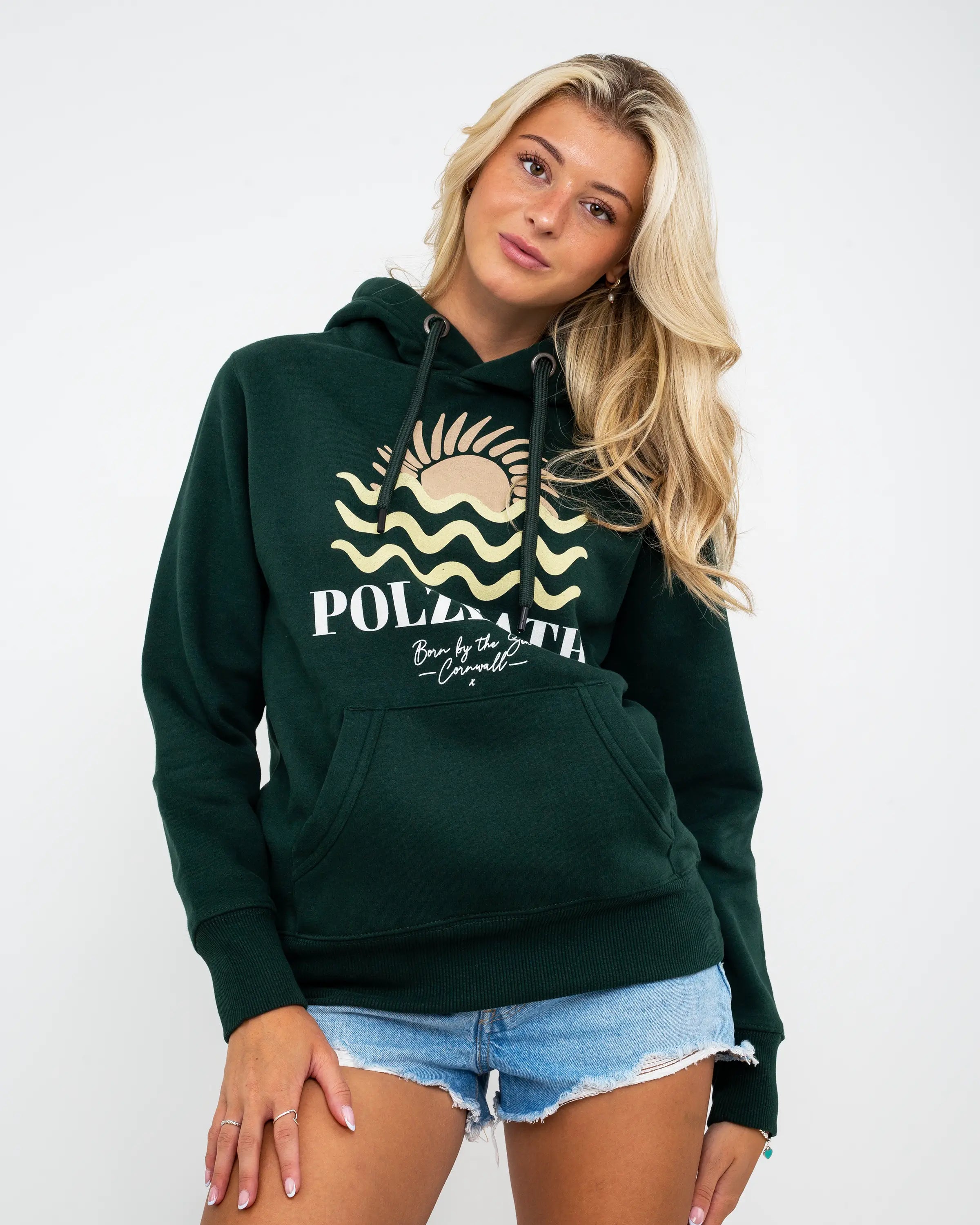 Polzeath Hoodie in Bottle Green Modern Women's 