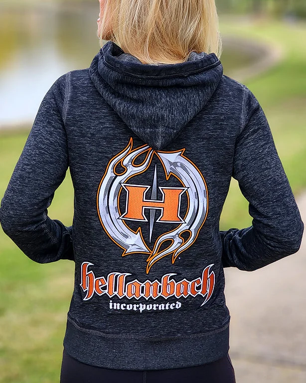 Zen 3D Orange Patch Full-Zip Up Hoodie Relaxed Women's Beachy