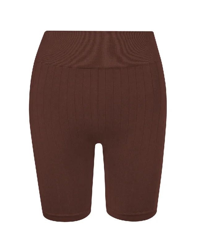 FLUID Flat Ribbed Shorts | Maroon Tough Women's Military - inspired