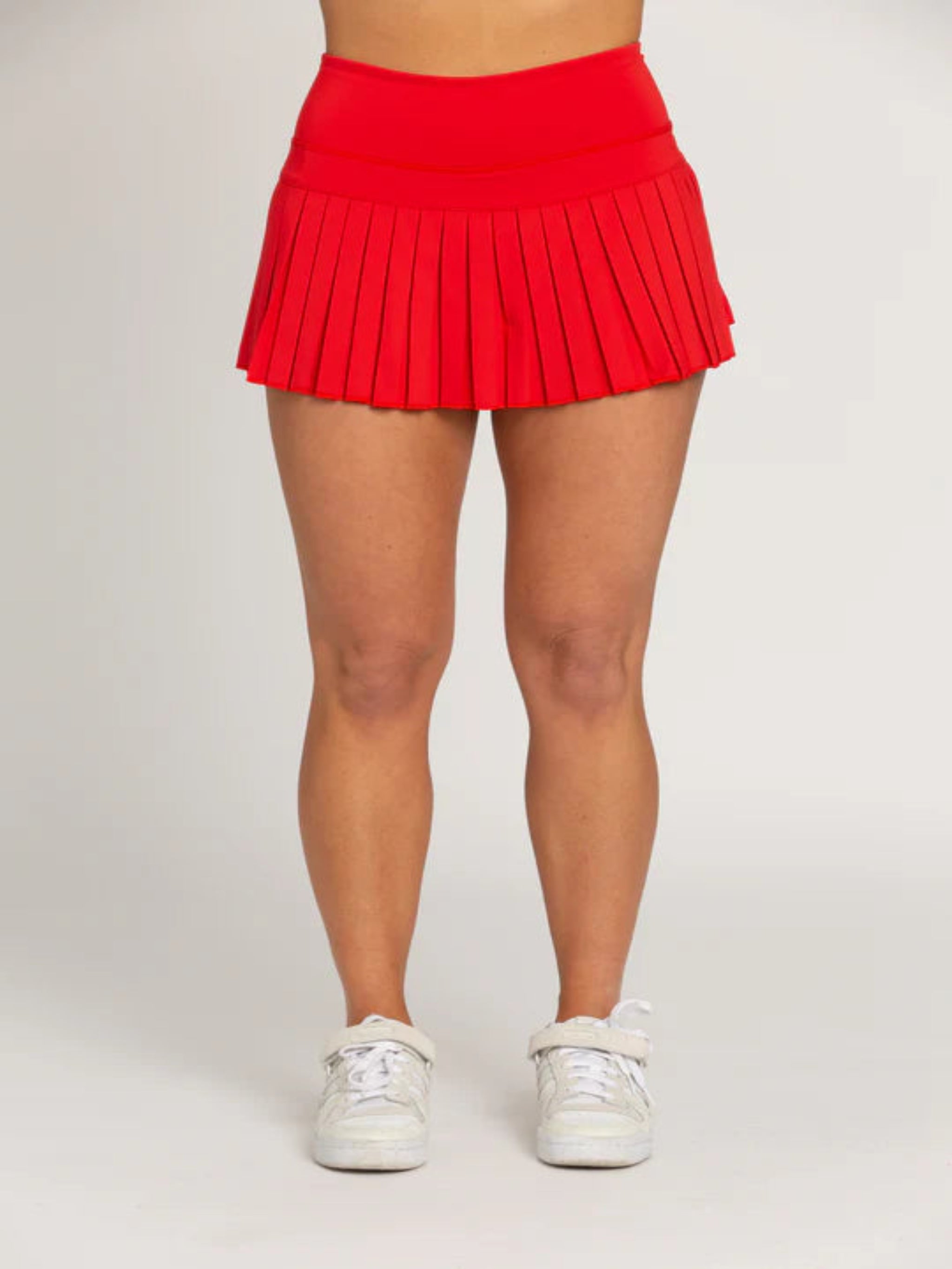 Gold Hinge Pleated Tennis Skirt - Candy Red Athletic Women's High - 