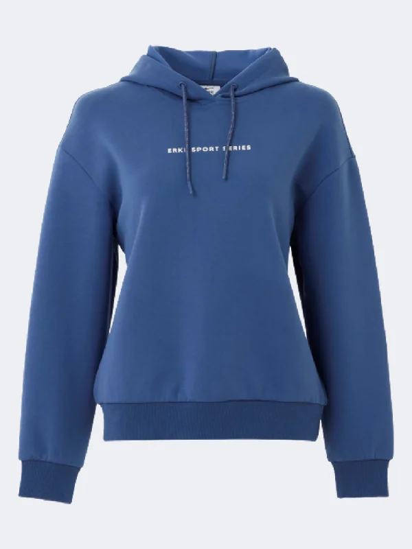 Erke Pullover Women Training Hoody Blue Dynamic Women's Moto