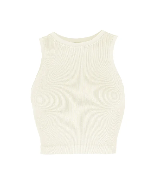 LUMINOUS Ribbed Vest | Cream Compression