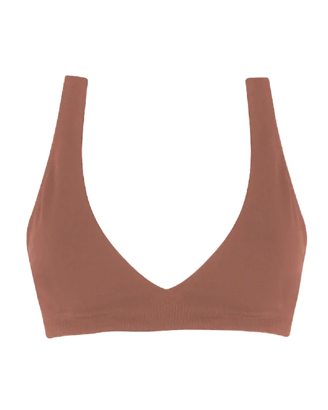GRACEFUL Bikini Bra Top | Rusty Pink Classic Women's Pin - striped