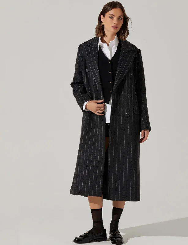 Morana Coat, Grey Stripe French