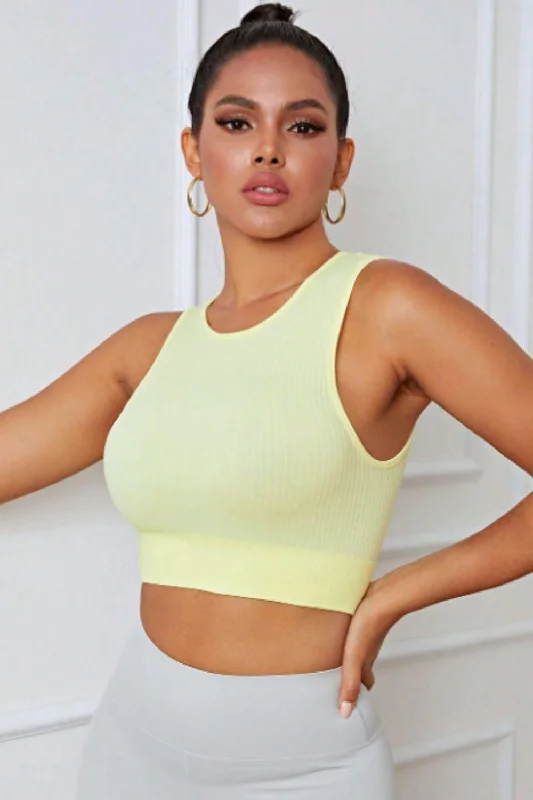 Round Neck Long Active Bra Sophisticated Women's 