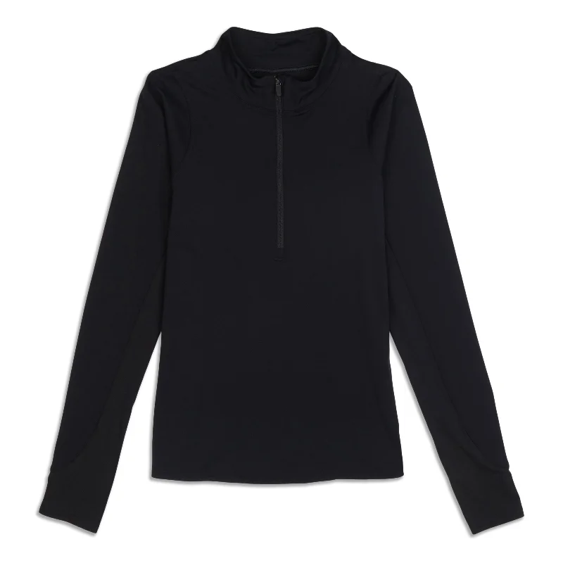 Half-Zip Long Sleeve Shirt - Resale Elegant Women's 