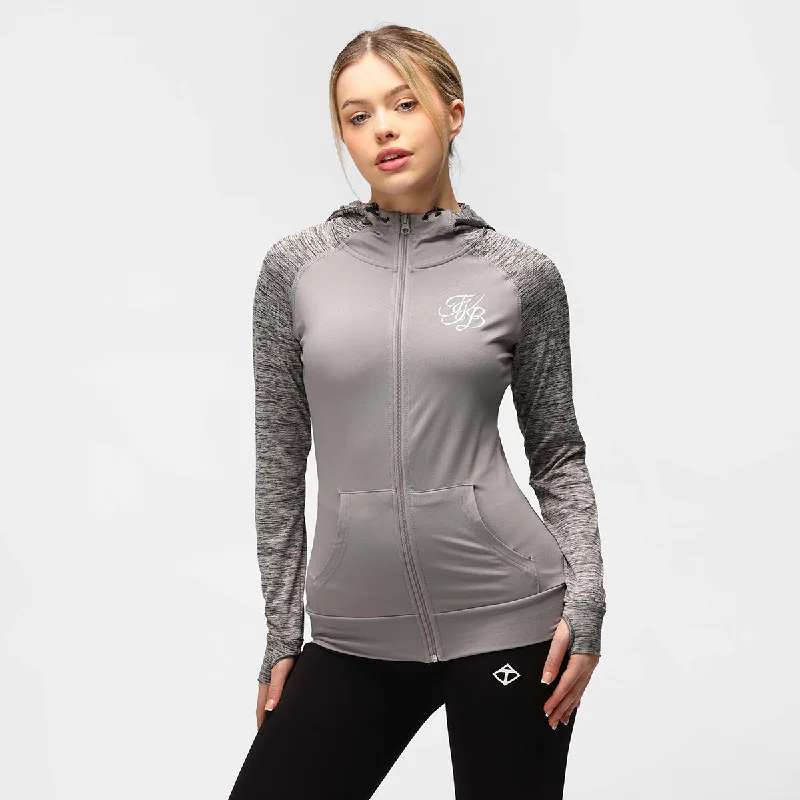 TKB Ladies Grey Zipped Hoodie Women