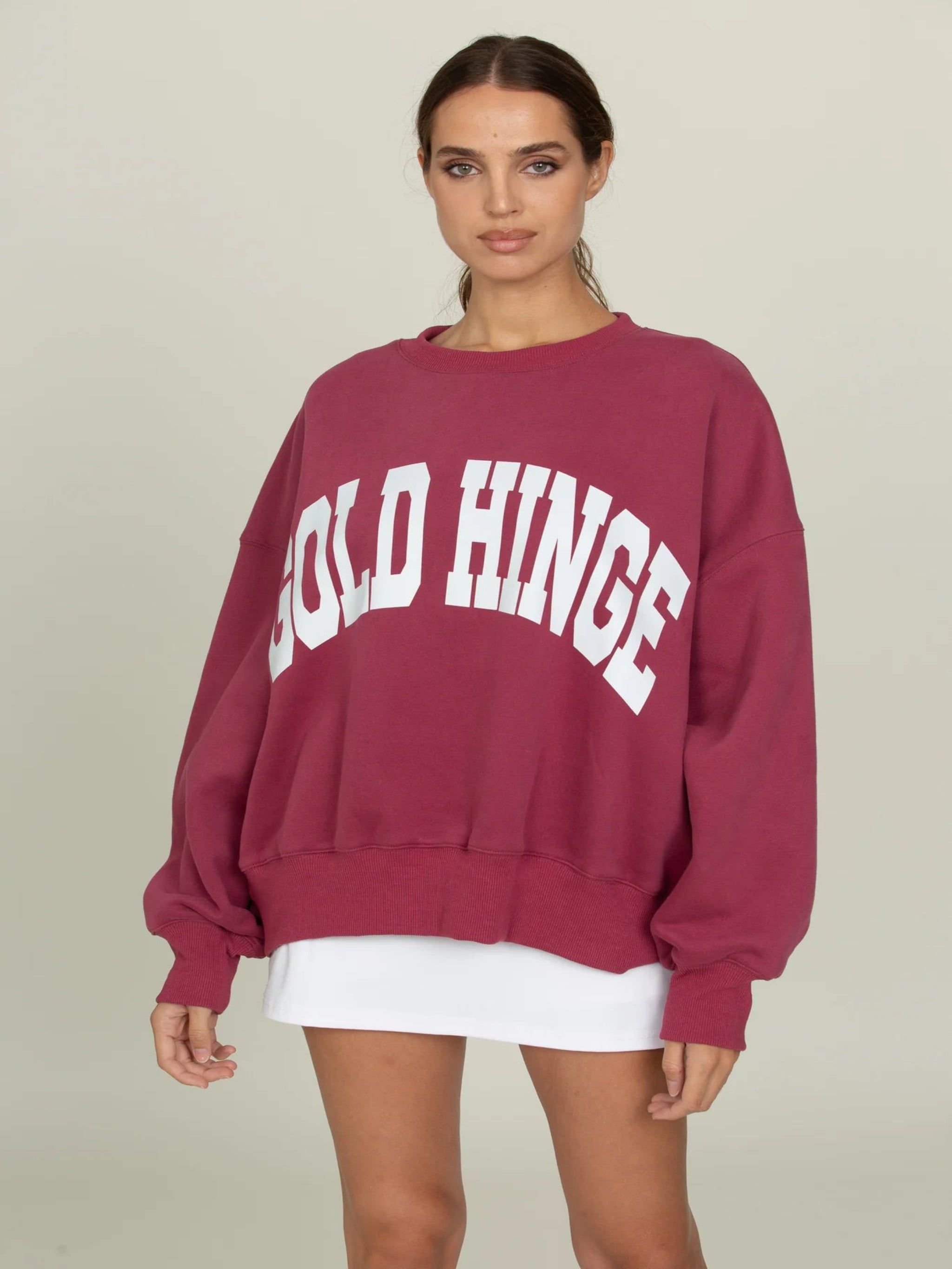 Gold Hinge Wide Arm Sweatshirt - Pale Mulberry Australian Beach
