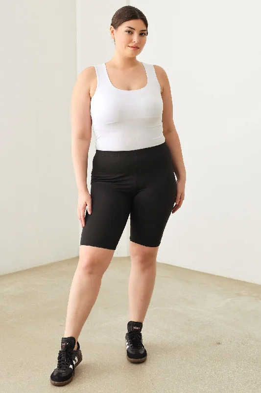 Plus Size Knee Length Basics Activewear Yoga Shorts Refined Women's Hand - crafted