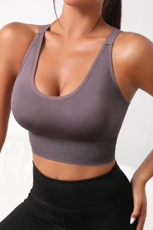 Scoop Neck Long Active Bra Business