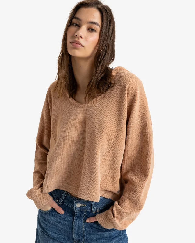 Notice Me Hoodie in Camel Cozy Women's Sherpa - lined