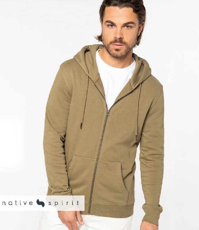 Native Spirit Unisex Heavyweight 350gsm Full Zip Organic Cotton Hoody {NS402} Australian Beach