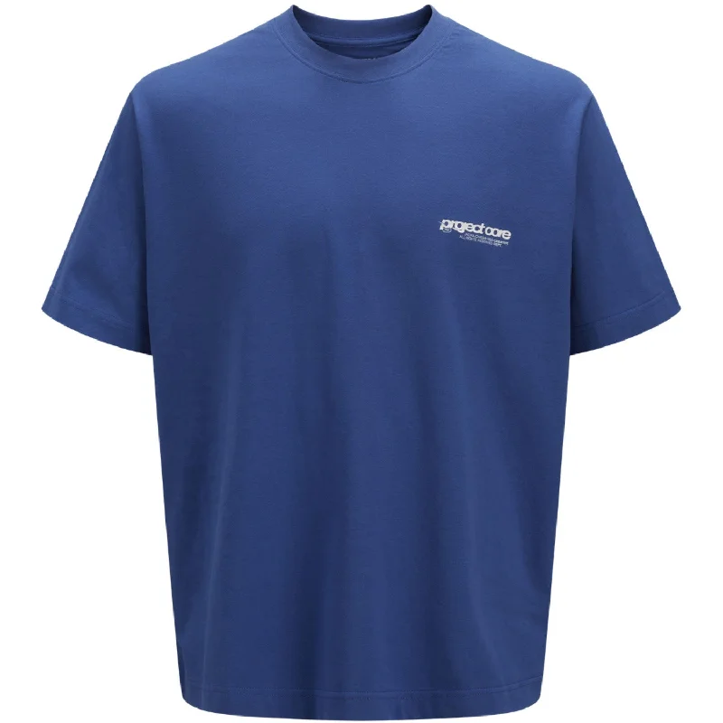 Jack & Jones Junior Beaucoup Blue Union Back Print T-Shirt Crew Neck Cozy Women's Winter Jack & Jones Junior Beaucoup Blue Union Back Print T-Shirt Crew Neck Cozy Women's Winter