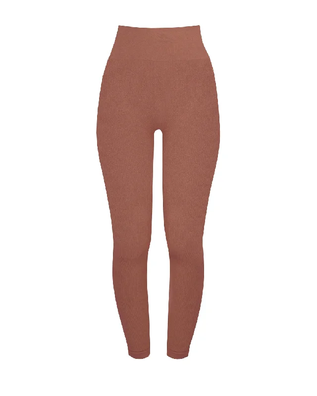 AWAKEN Ribbed Leggings | Rusty Pink Rugged Women's Outdoor 