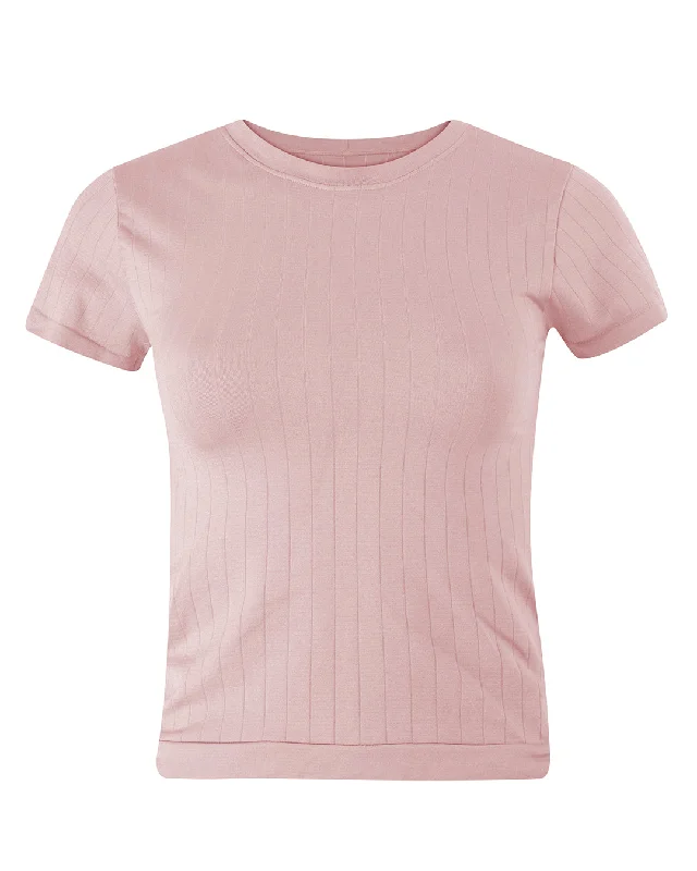 FLAT RIBBED SAPIENT T-Shirt | Blush Dynamic Women's High - energy