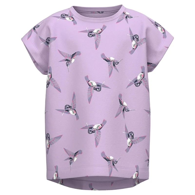 Name it Orchid Bloom Birds Vigga Top Vintage Women's 1970S 