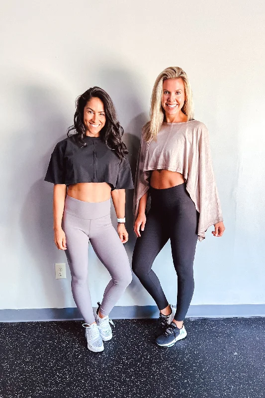 Gym Mode Cropped Tee Cozy Women's Sherpa - lined