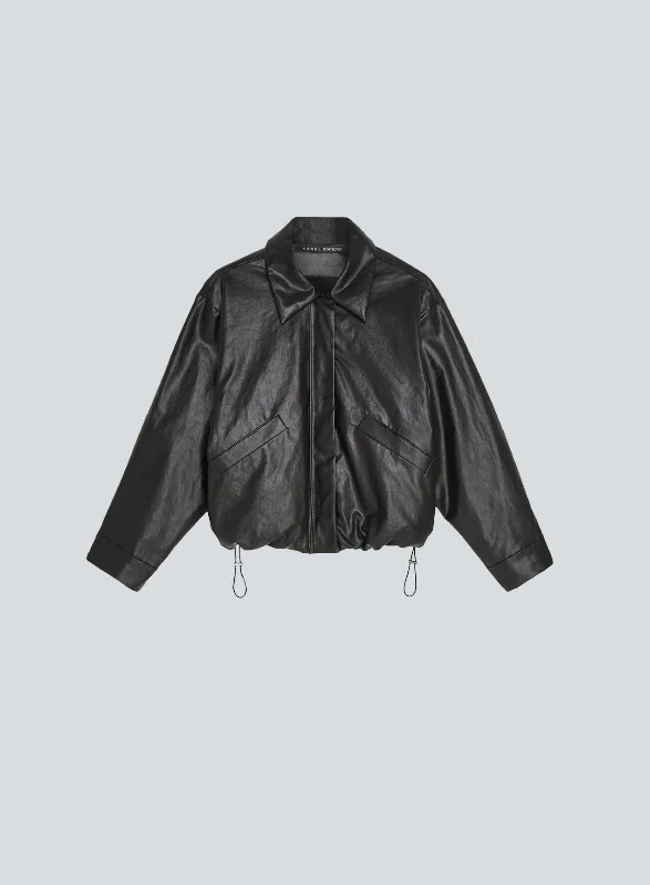Bomber short oil | black Relaxed Women's Beachy