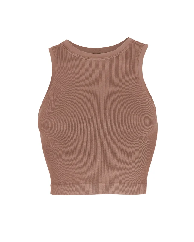 LUMINOUS Ribbed Vest | Rusty Pink Minimalist Women's Casual