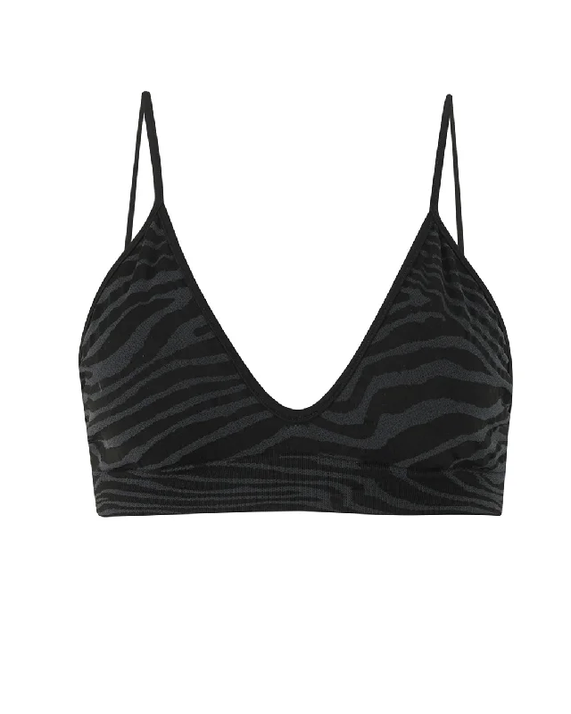 BLISSFUL Bikini Bra Top | Zebra Jacquard Classic Women's Tweed