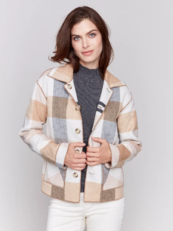 Reversible Plaid Jacket - Quartz British Gentlewoman Style