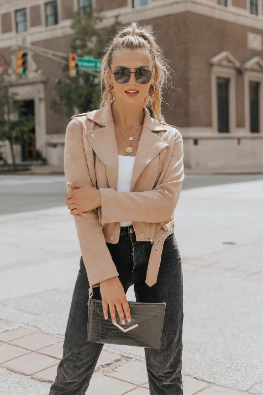 Hallie Vegan Suede Moto Jacket - FINAL SALE Monochromatic All - in - one